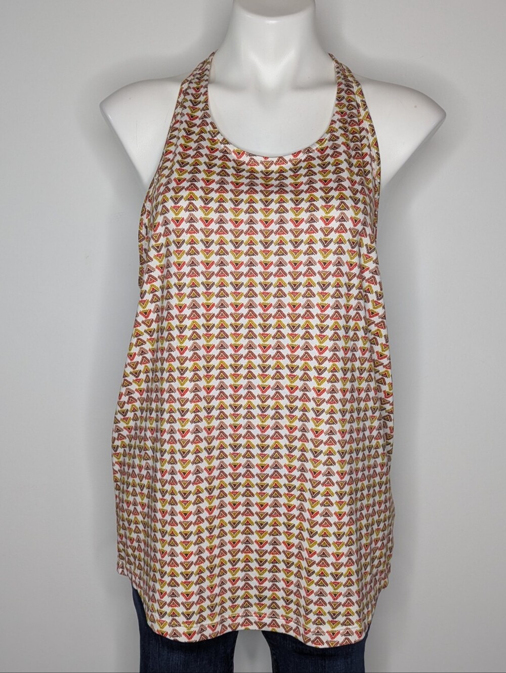 Outdoor Research Chain Reaction Godnas Red Yellow Geometric Tank Top L